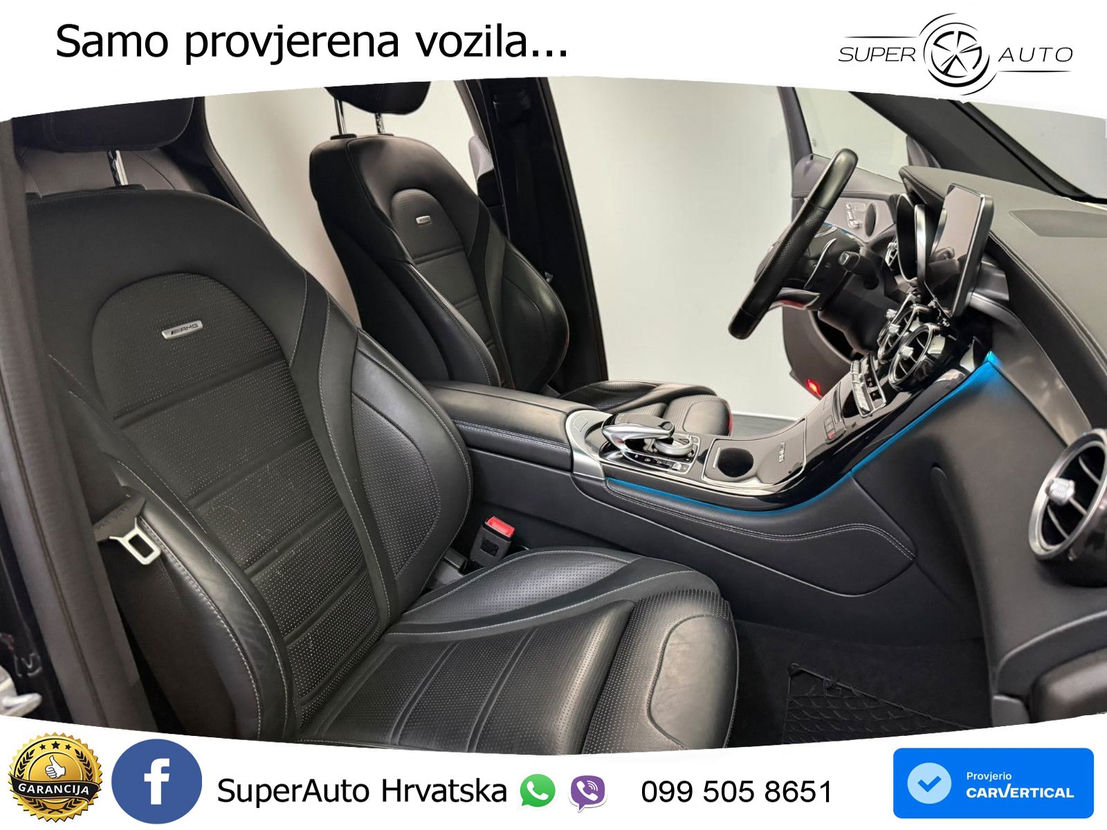 Mercedes AMG GLC 63 V8 (476 KS) 4MATIC+ MCT ZRAČNI+ACC+GR SJED+360+PANO
