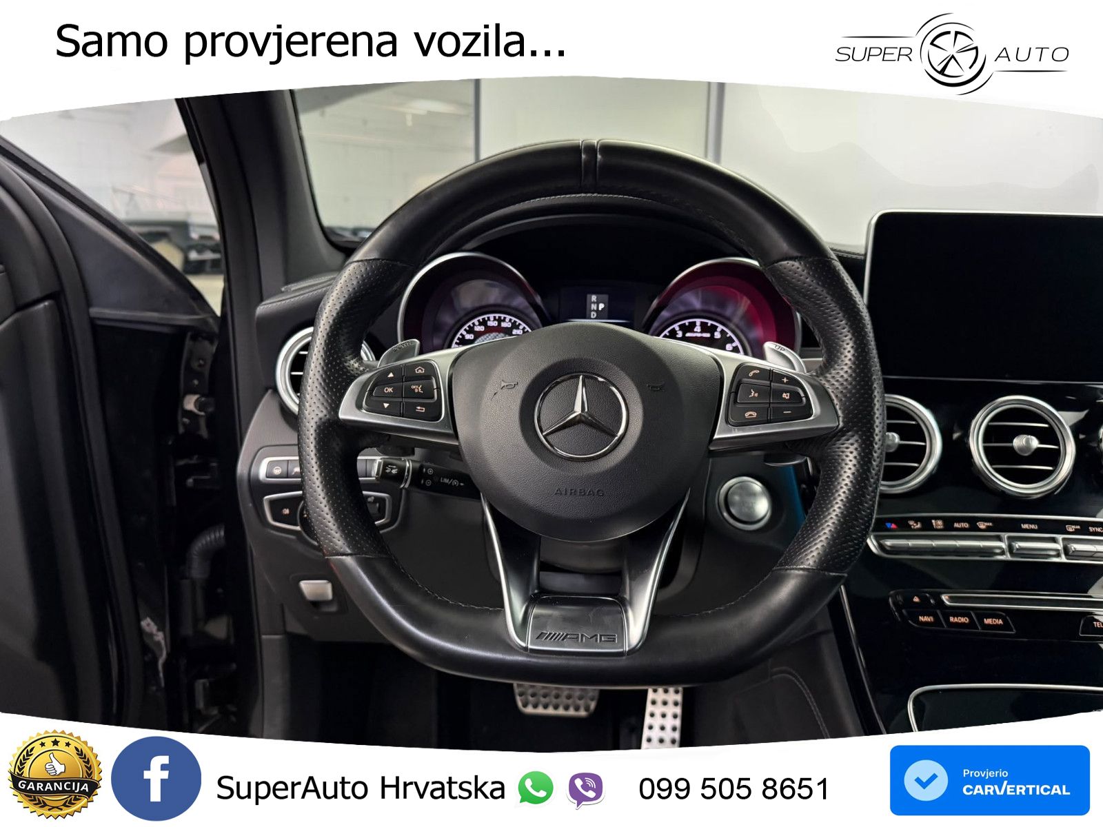 Mercedes AMG GLC 63 V8 (476 KS) 4MATIC+ MCT ZRAČNI+ACC+GR SJED+360+PANO
