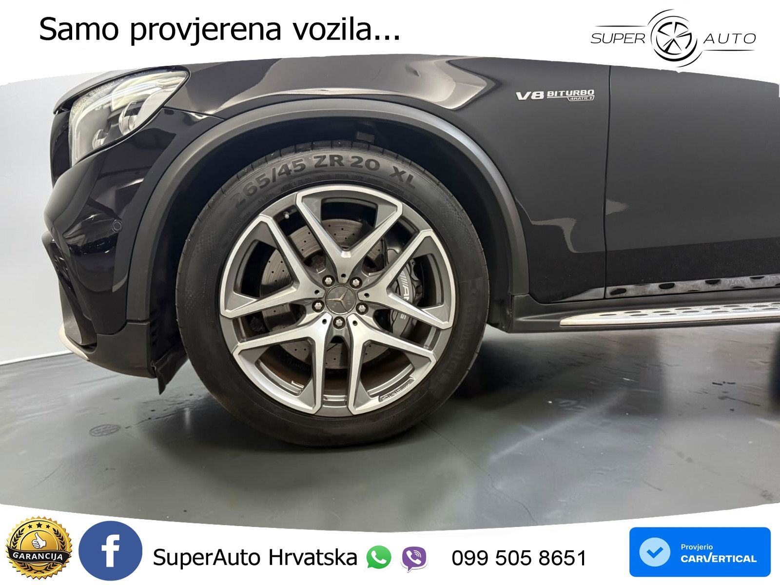 Mercedes AMG GLC 63 V8 (476 KS) 4MATIC+ MCT ZRAČNI+ACC+GR SJED+360+PANO