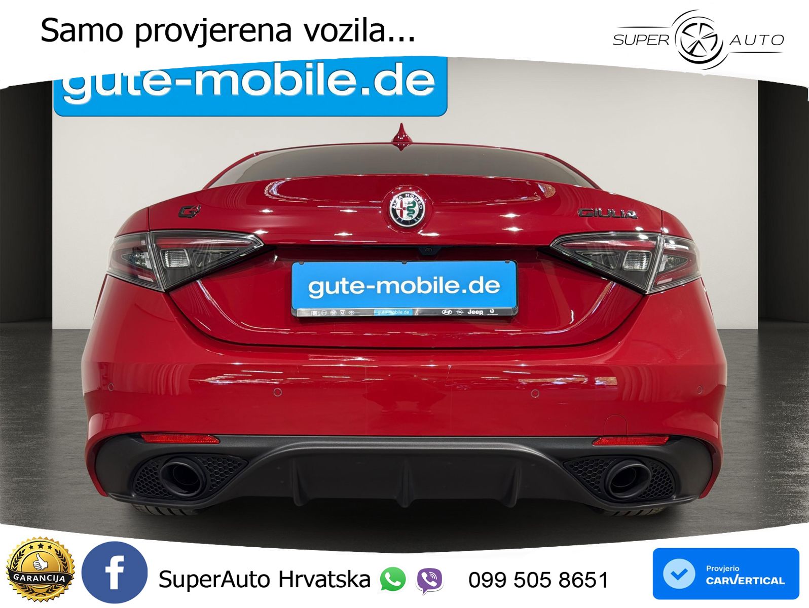 Alfa Romeo Giulia 2.0 Turbo (280 KS) Q4 Automatic LED+GR SJED+ACC