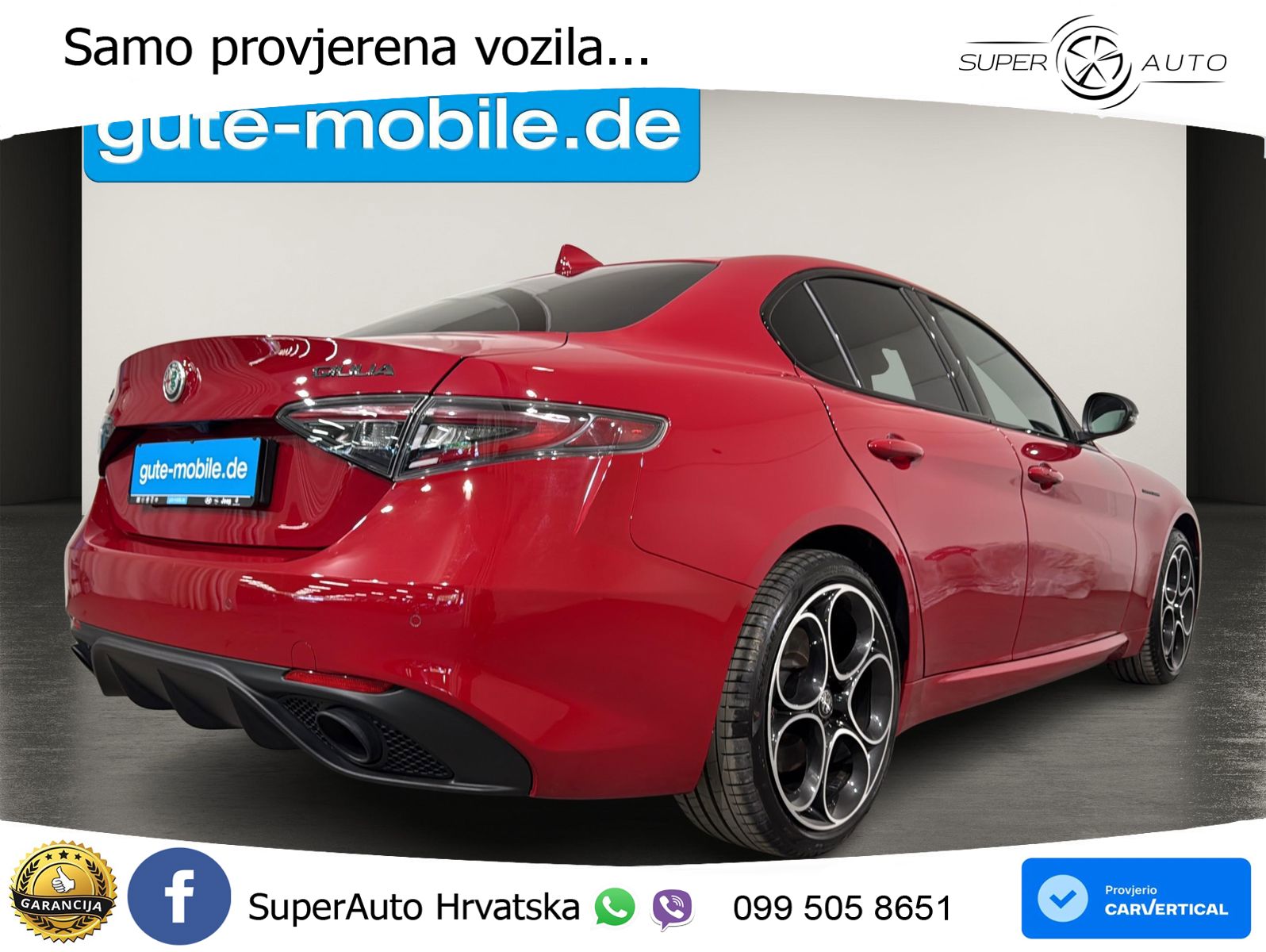Alfa Romeo Giulia 2.0 Turbo (280 KS) Q4 Automatic LED+GR SJED+ACC