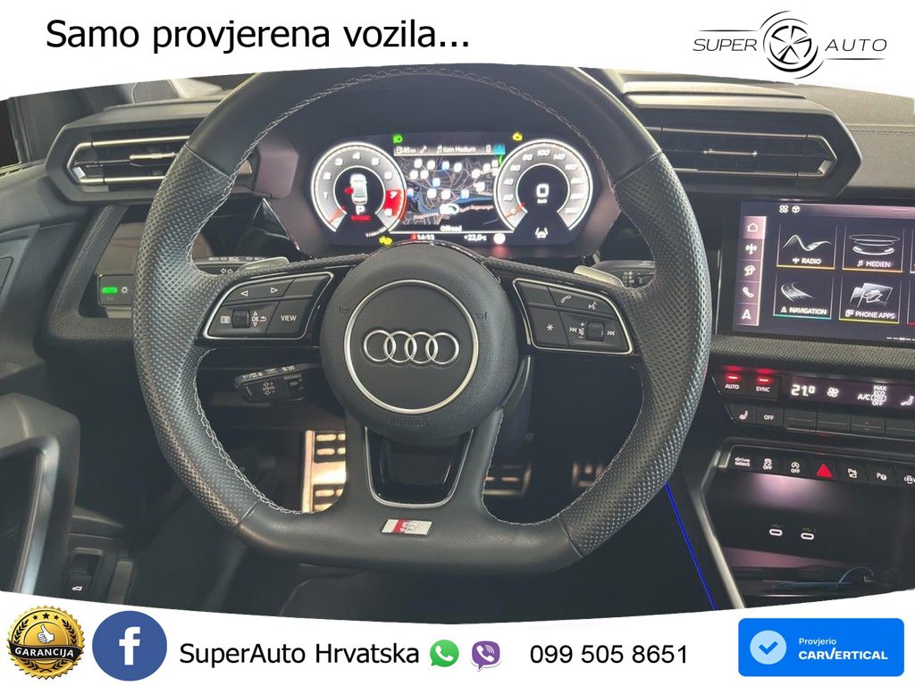Audi S3 Limuzina 2.0 TFSI (333 KS) quattro S tronic MATRIX+GR SJED+KAM