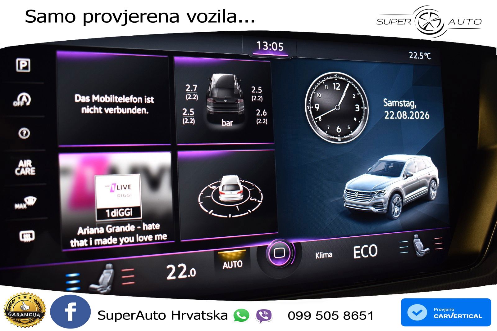 Volkswagen Touareg 3.0 V6 TDI (286 KS) 4MOTION Tiptronic R-Line ZRAČNI+ACC+GR SJED+KAM