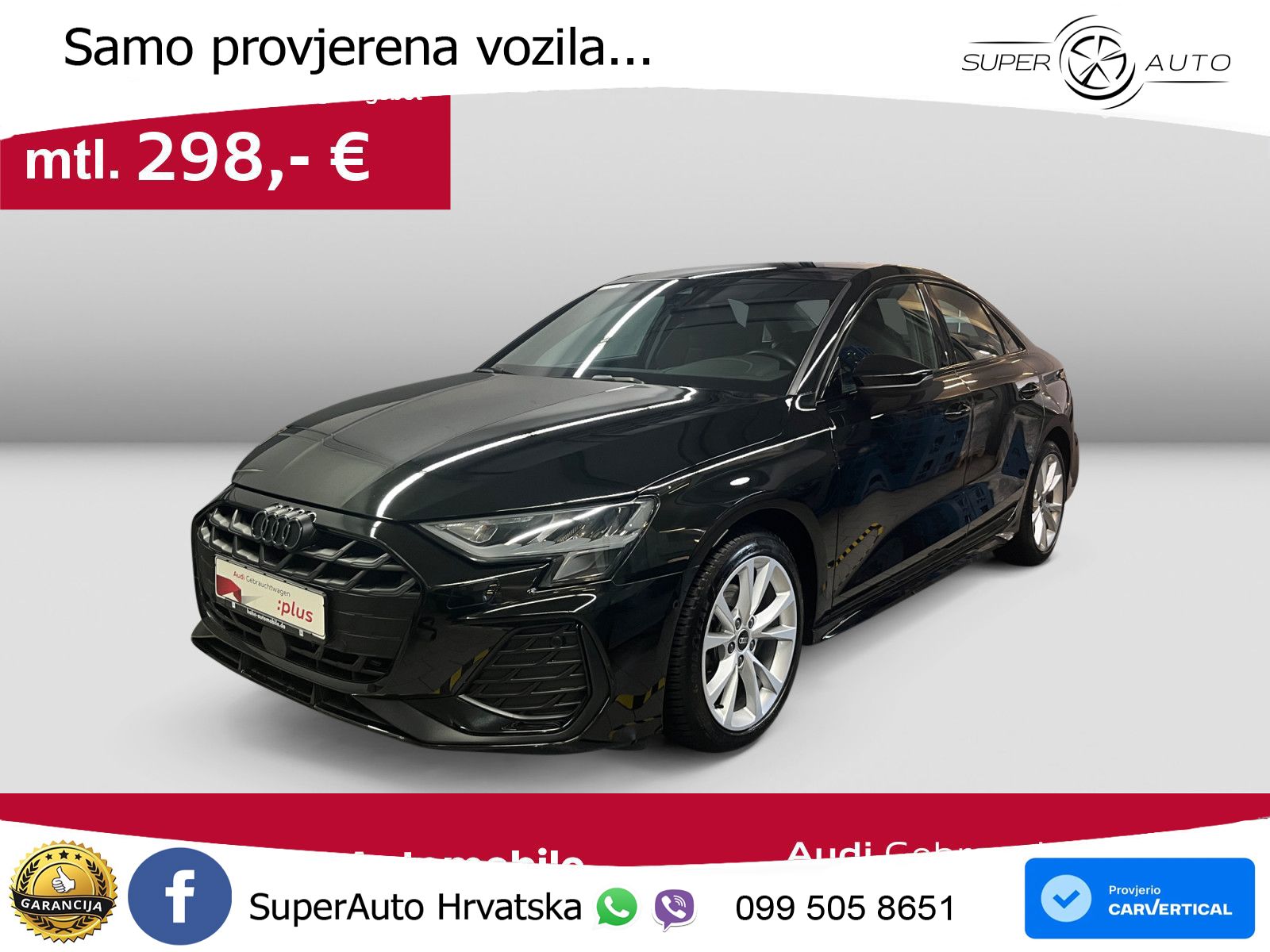 Audi A3 Limuzina 35 TFSI (150 KS) S line LED+GR SJED+ACC