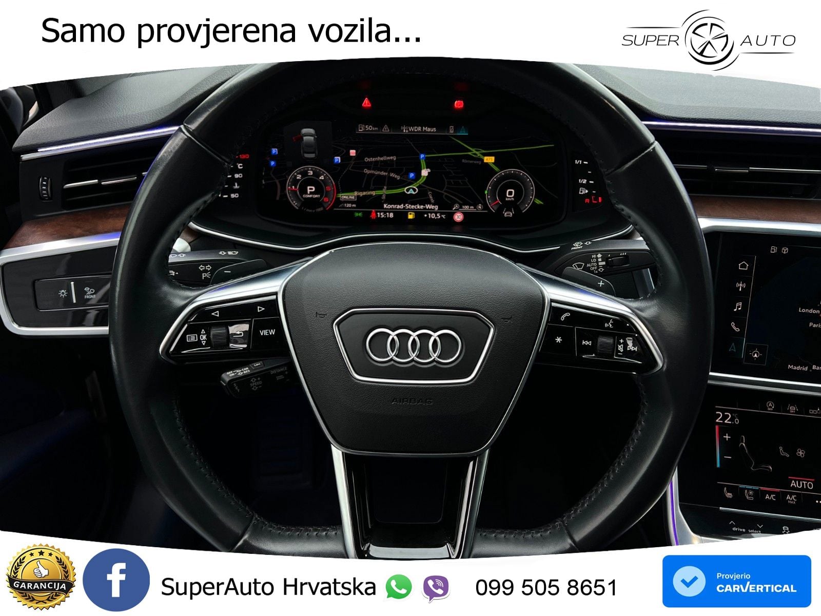 Audi A6 50 TDI V6 (286 KS) quattro tiptronic ZRAČNI+ACC+4xGR SJED+KAM