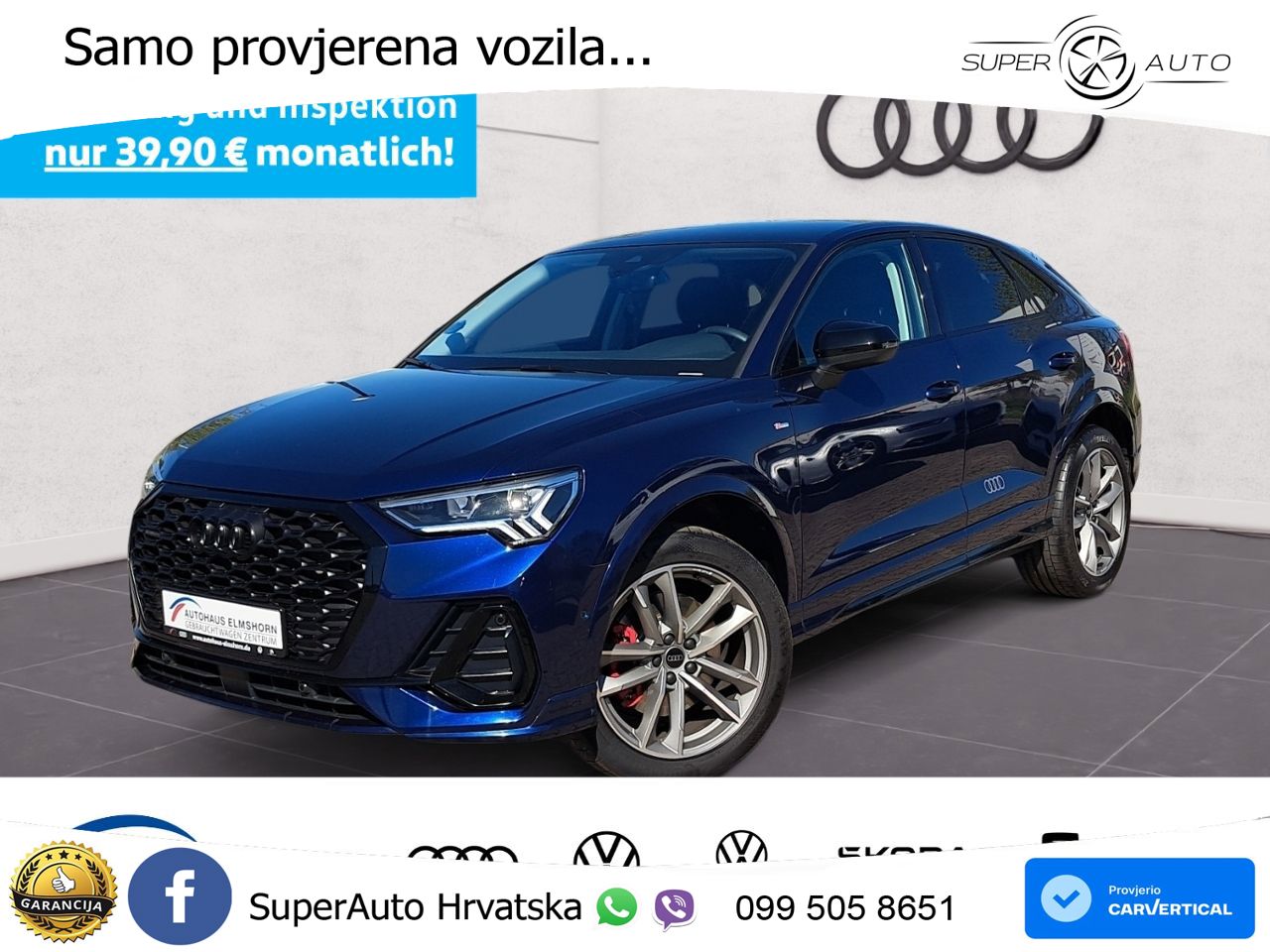 Audi Q3 Sportback 40 TDI (193 KS) quattro S tronic S line LED+GR SJED+ACC