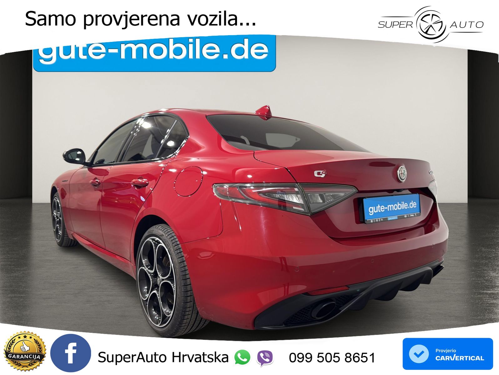 Alfa Romeo Giulia 2.0 Turbo (280 KS) Q4 Automatic LED+GR SJED+ACC