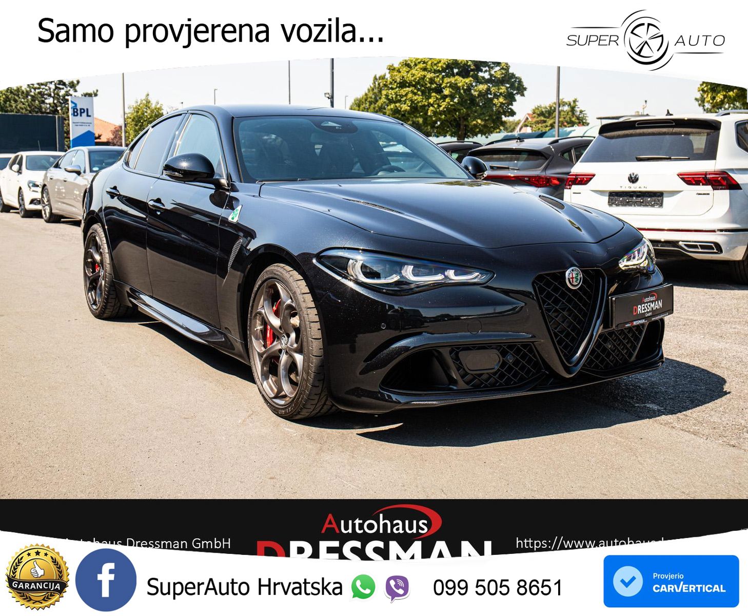 Alfa Romeo Giulia Quadrifoglio 2.9 V6 Bi-Turbo (520 KS) Automatic LED+GR SJED+ACC