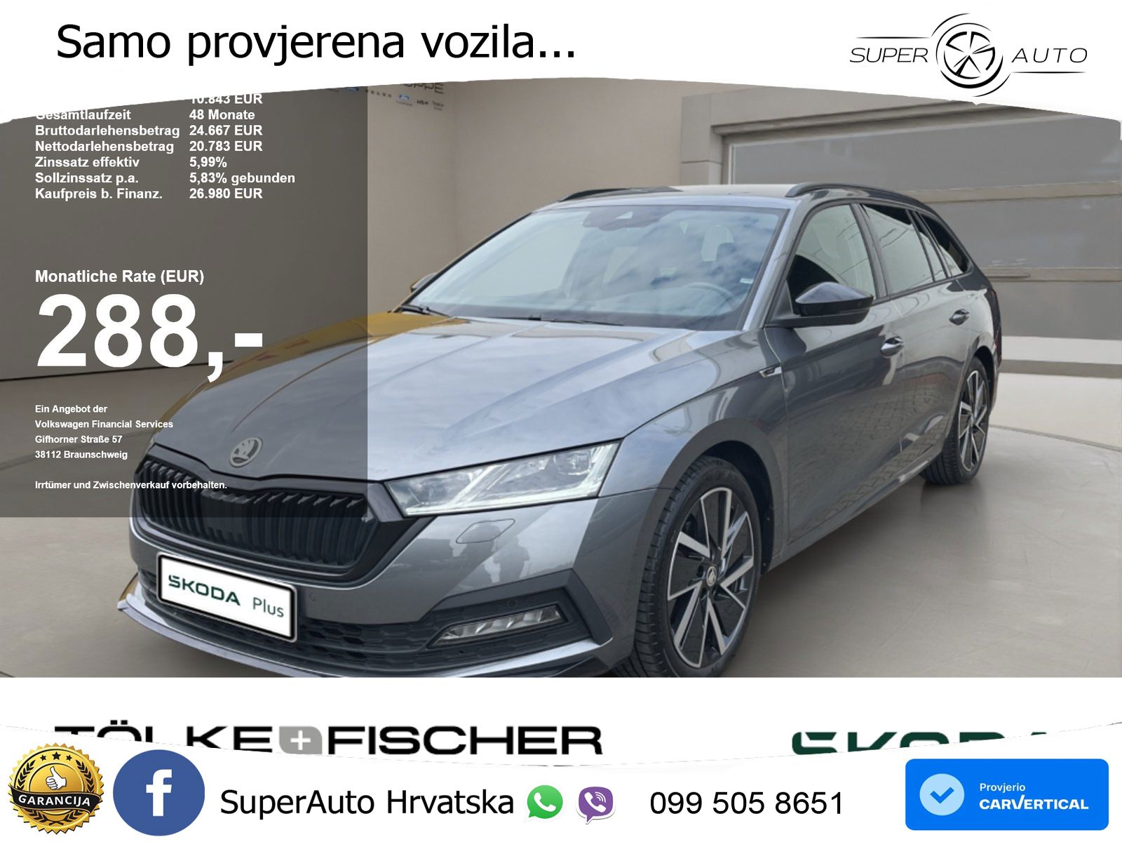 Škoda Octavia Combi 2.0 TDI (150 KS) DSG SportLine LED+GR SJED+ACC