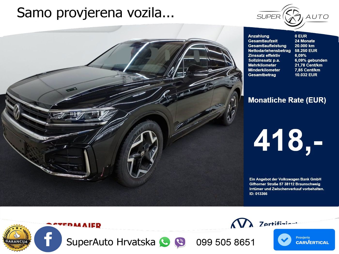 Volkswagen Touareg 3.0 V6 TDI (231 KS) 4MOTION Tiptronic R-Line ZRAČNI+ACC+4xGR SJED+KAM