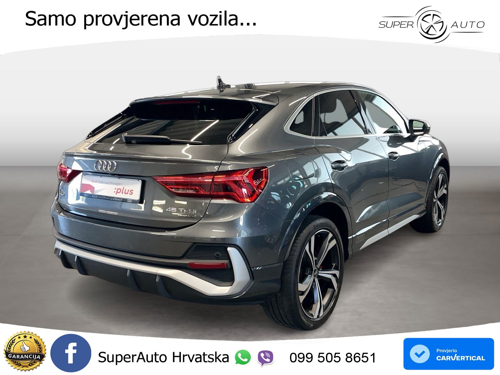 Audi Q3 II Sportback 45 TFSI (245 KS) quattro S tronic S line LED+GR SJED+ACC
