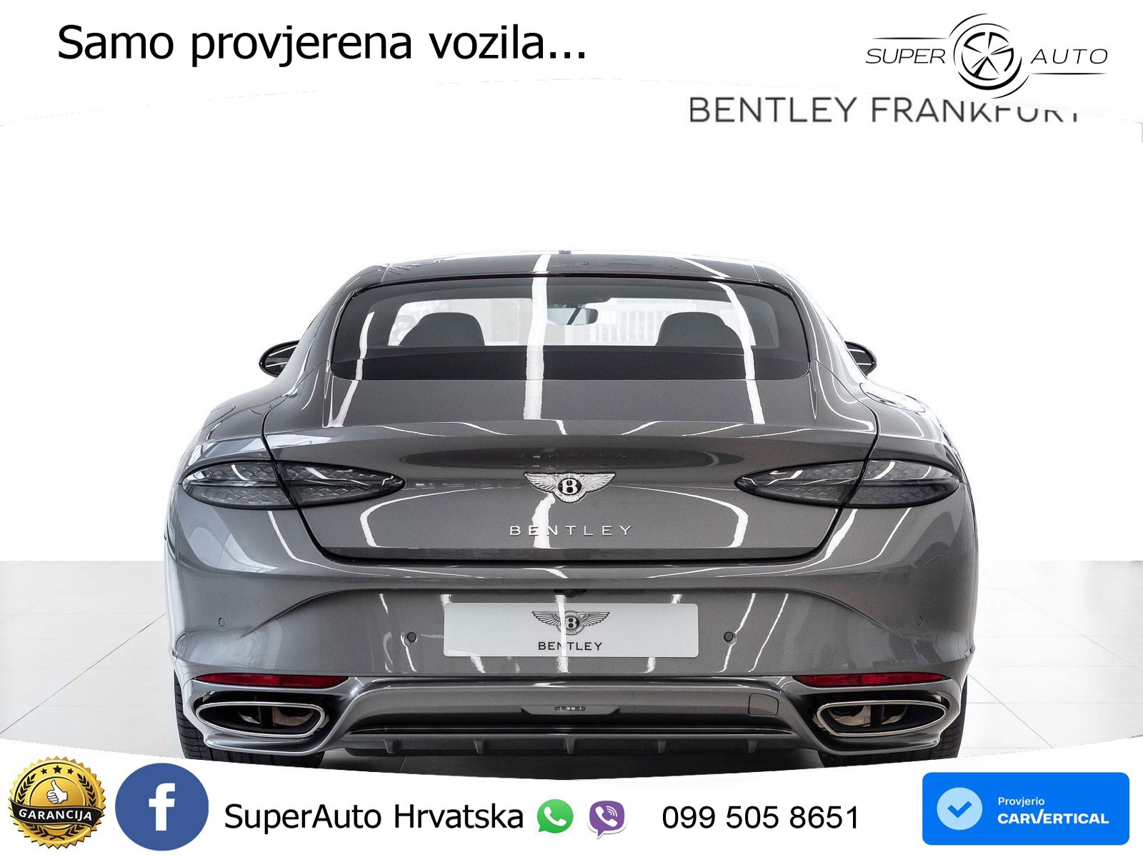 Bentley Continental GT IV 4.0 V8 TFSi (782 KS) AWD DCT ZRAČNI+ACC+GR SJED+360