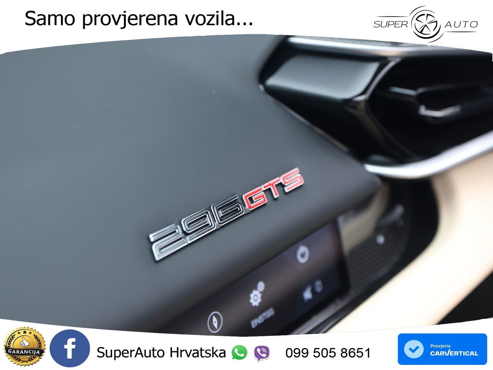 Ferrari 296 GTS 3.0 V6 (830 KS) F1 DCT ZRAČNI+ACC+GR SJED+KAM