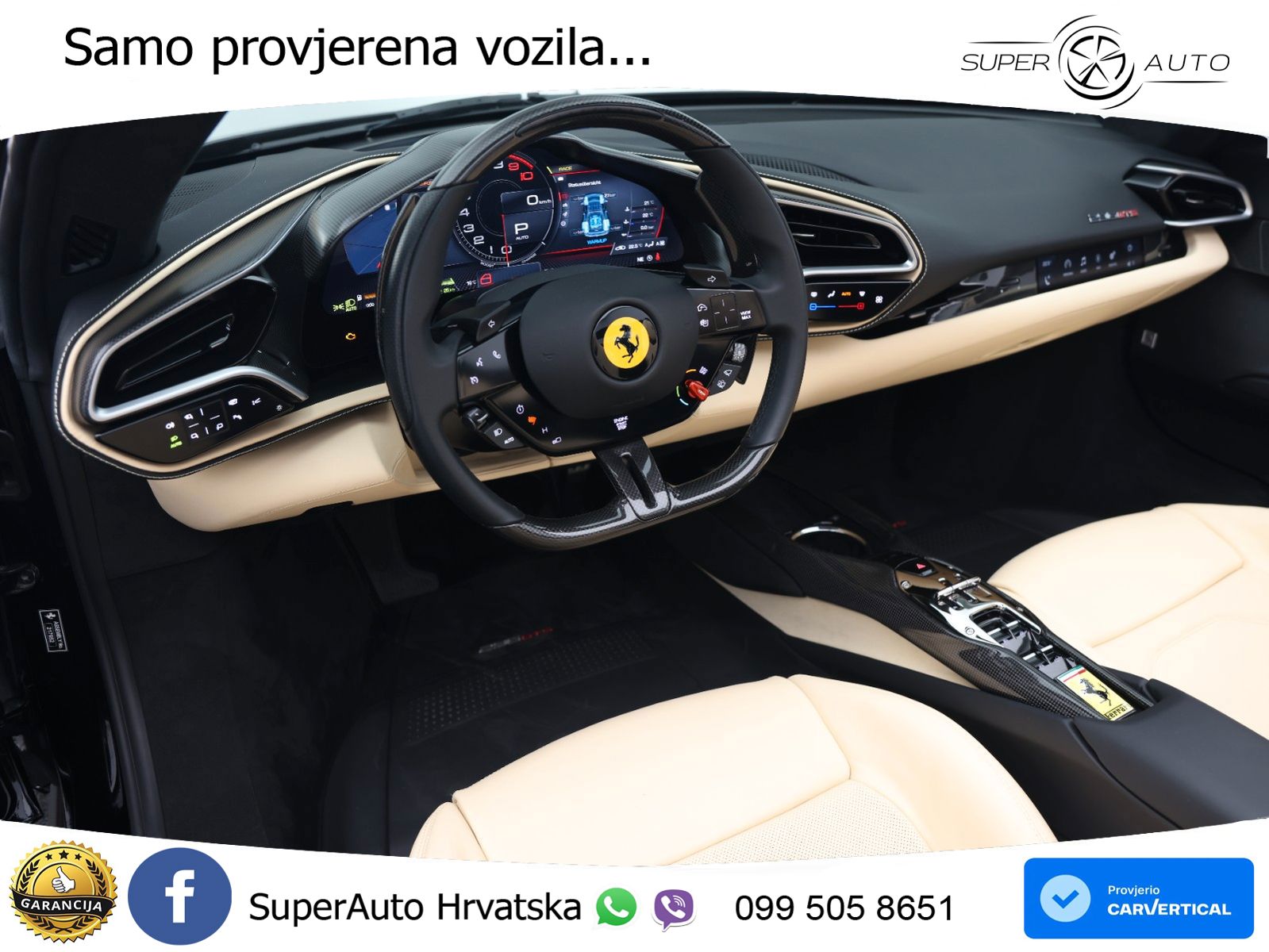 Ferrari 296 GTS 3.0 V6 (830 KS) F1 DCT ZRAČNI+ACC+GR SJED+KAM