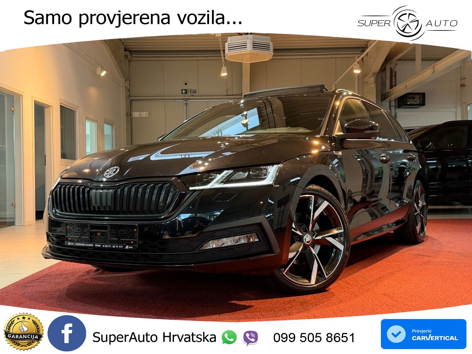 Škoda Octavia Combi 2.0 TSI (190 KS) 4x4 DSG SportLine LED+GR SJED+ACC