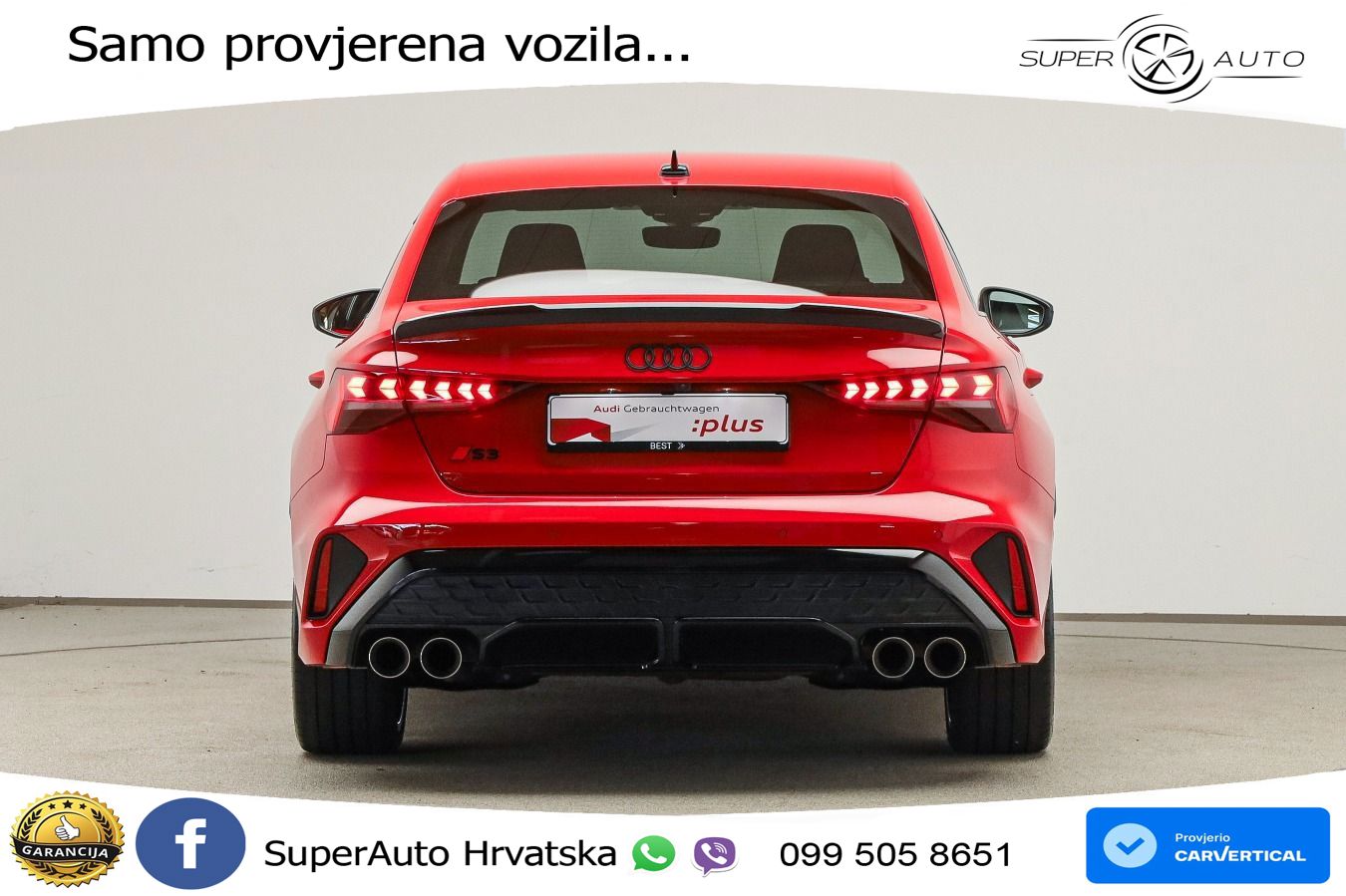 Audi S3 Limuzina 2.0 TFSI (333 KS) quattro S tronic MATRIX+GR SJED+KAM