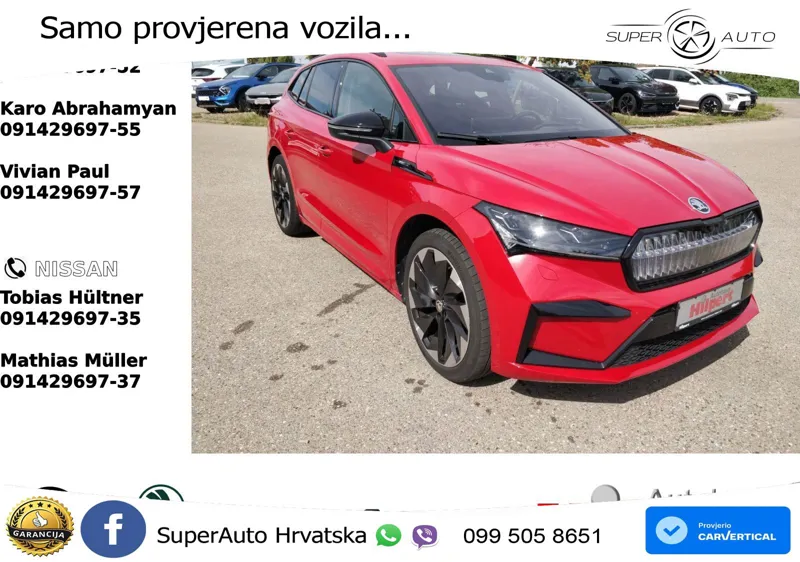 Škoda Enyaq iV 80 82 kWh (204 KS) SportLine LED+GR SJED+ACC