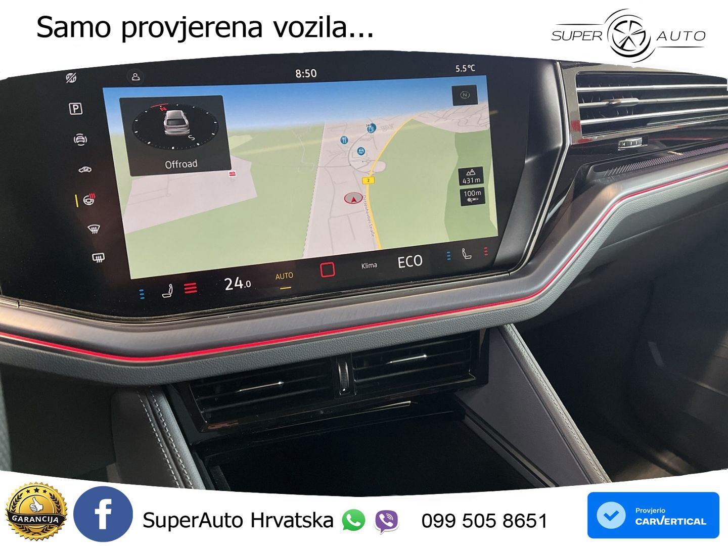 Volkswagen Touareg 3.0 V6 TDI (286 KS) 4MOTION Tiptronic ZRAČNI+ACC+GR SJED+KAM+PANO