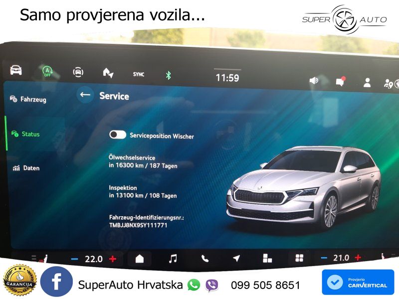 Škoda Octavia Combi 2.0 TDI (150 KS) DSG LED+GR SJED+ACC