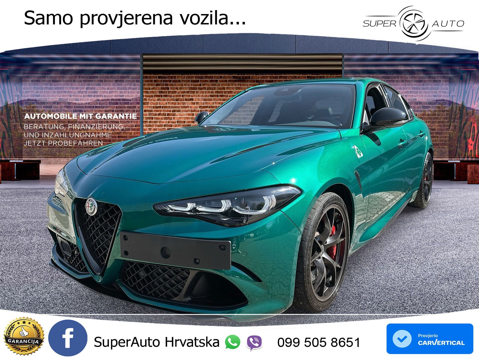 Alfa Romeo Giulia Quadrifoglio 2.9 V6 Bi-Turbo (520 KS) Automatic LED+ACC
