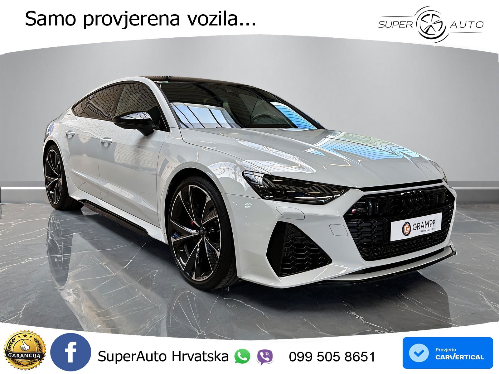 Audi RS7 4.0 TFSI V8 (600 KS) quattro tiptronic ZRAČNI+ACC+GR SJED+KAM+PANO