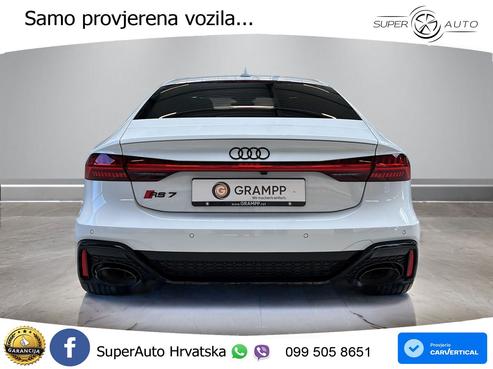 Audi RS7 4.0 TFSI V8 (600 KS) quattro tiptronic ZRAČNI+ACC+GR SJED+KAM+PANO
