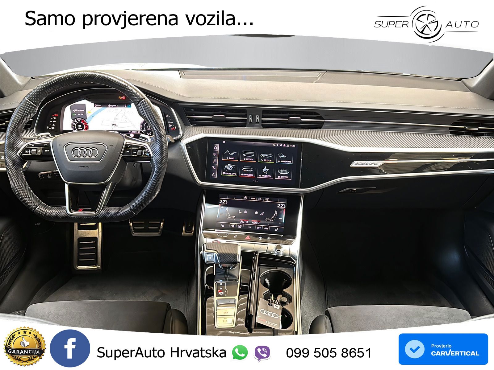 Audi RS7 4.0 TFSI V8 (600 KS) quattro tiptronic ZRAČNI+ACC+GR SJED+KAM+PANO