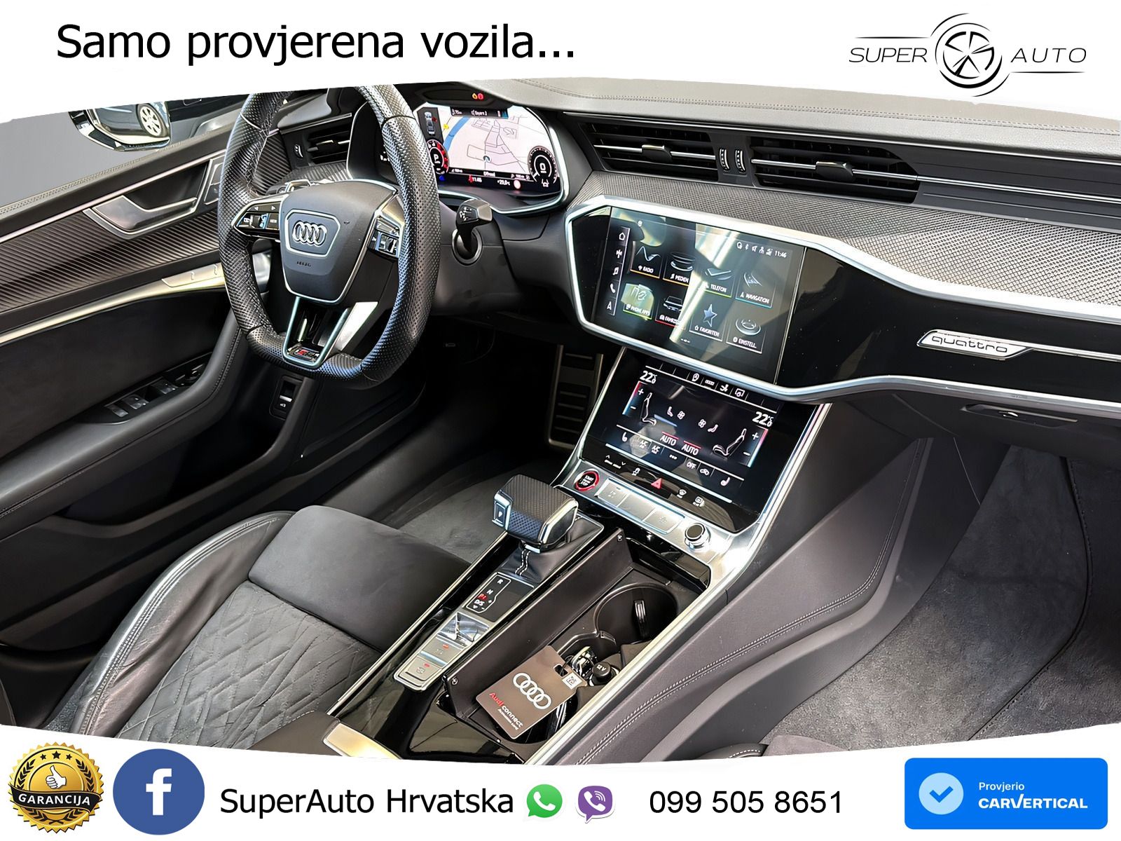 Audi RS7 4.0 TFSI V8 (600 KS) quattro tiptronic ZRAČNI+ACC+GR SJED+KAM+PANO