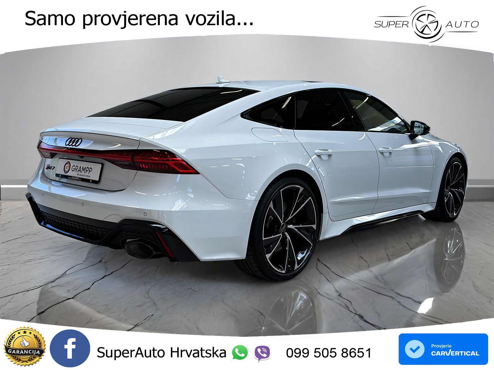 Audi RS7 4.0 TFSI V8 (600 KS) quattro tiptronic ZRAČNI+ACC+GR SJED+KAM+PANO