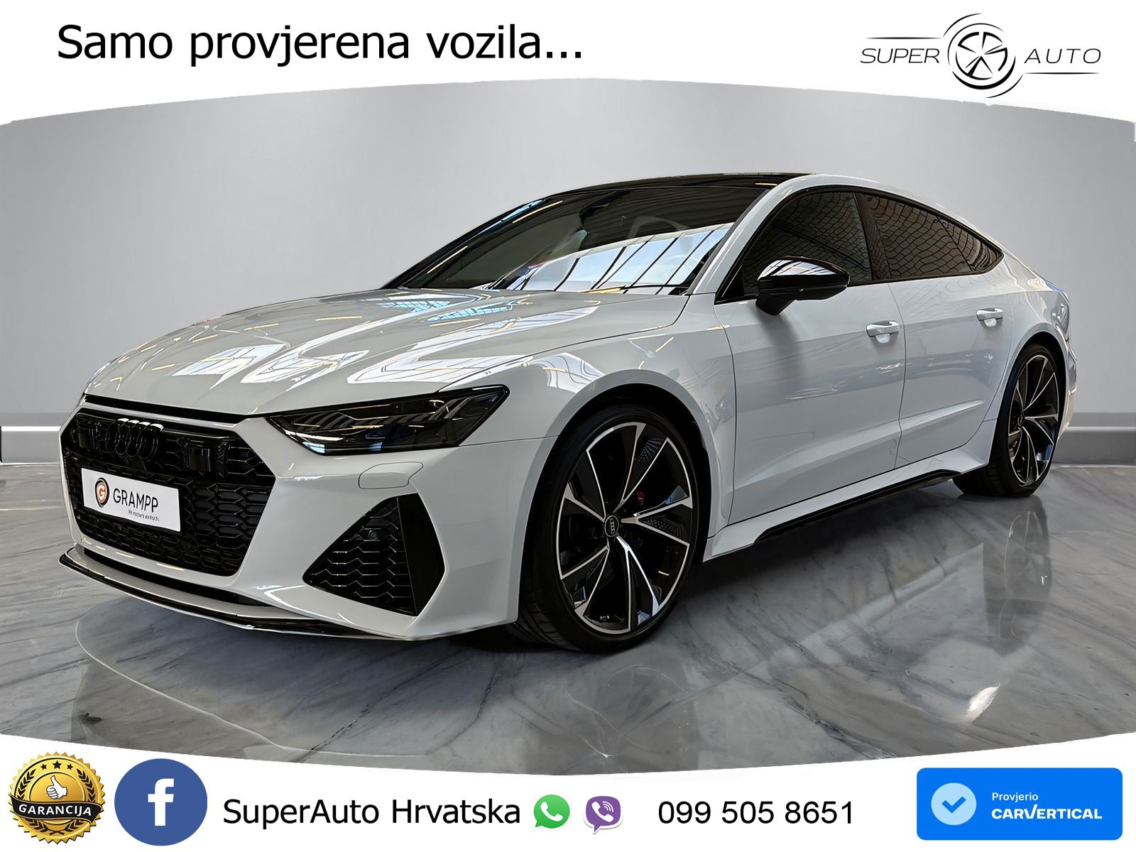 Audi RS7 4.0 TFSI V8 (600 KS) quattro tiptronic ZRAČNI+ACC+GR SJED+KAM+PANO