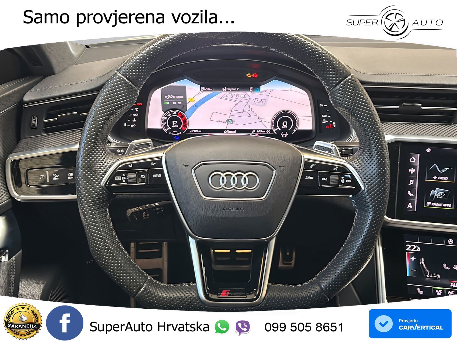 Audi RS7 4.0 TFSI V8 (600 KS) quattro tiptronic ZRAČNI+ACC+GR SJED+KAM+PANO