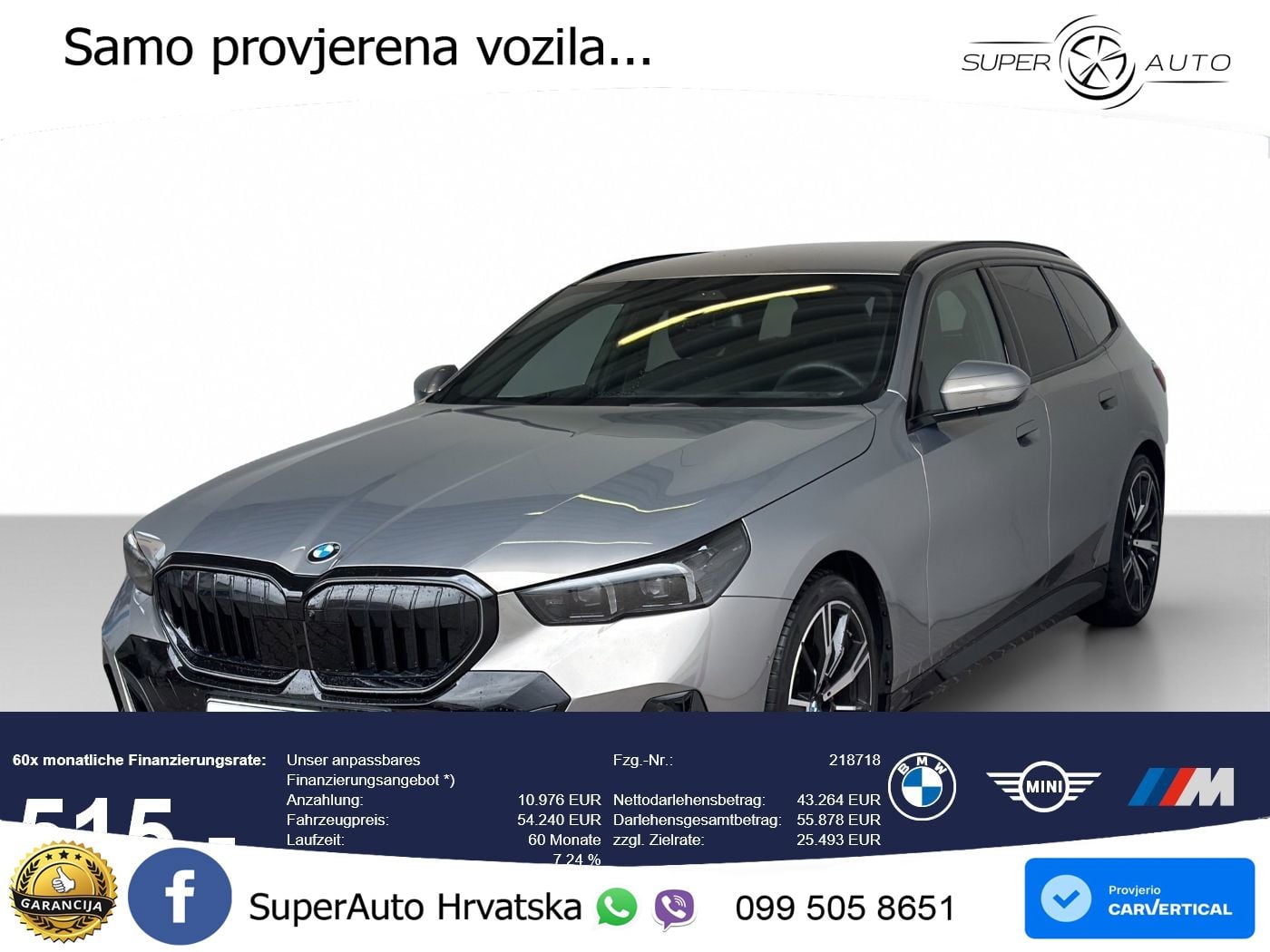 BMW 520d Touring (197 KS) xDrive Steptronic M Sport LED+GR SJED+ACC