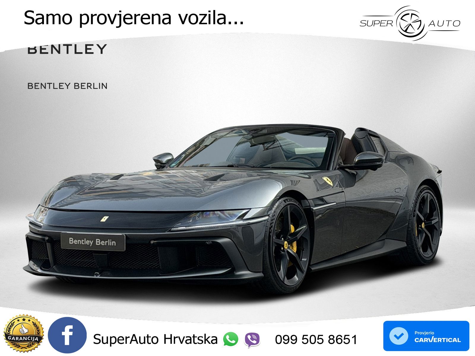 Ferrari 12Cilindri Spider 6.5 V12 (830 KS) F1 DCT ZRAČNI+ACC+GR SJED+360