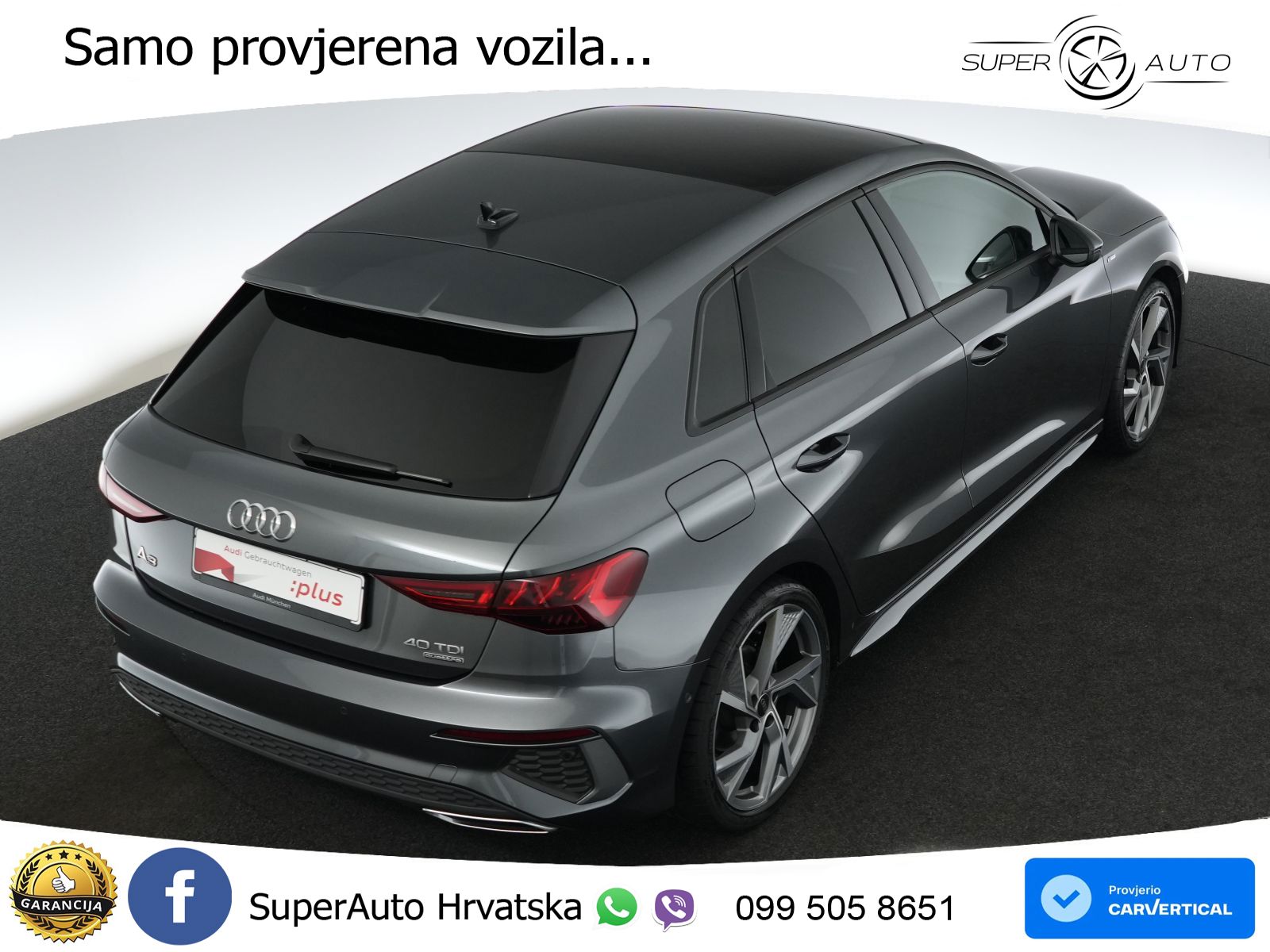 Audi A3 40 TDI (200 KS) quattro S tronic S line LED+GR SJED+ACC
