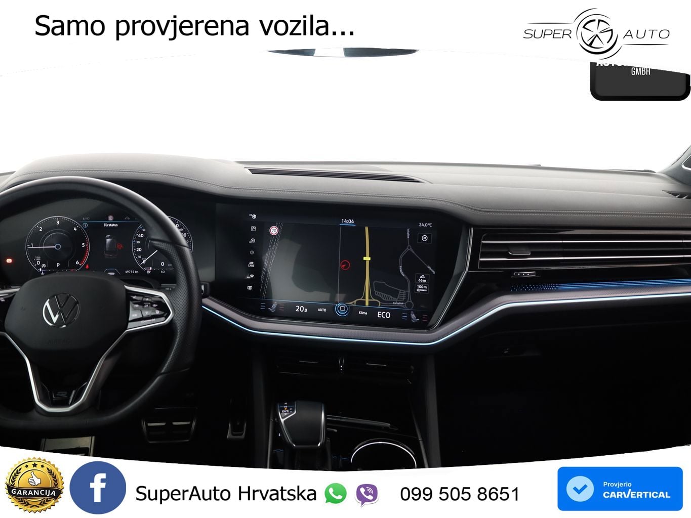Volkswagen Touareg 3.0 V6 TDI (231 KS) 4MOTION Tiptronic R-Line ZRAČNI+ACC+GR SJED+KAM+PANO