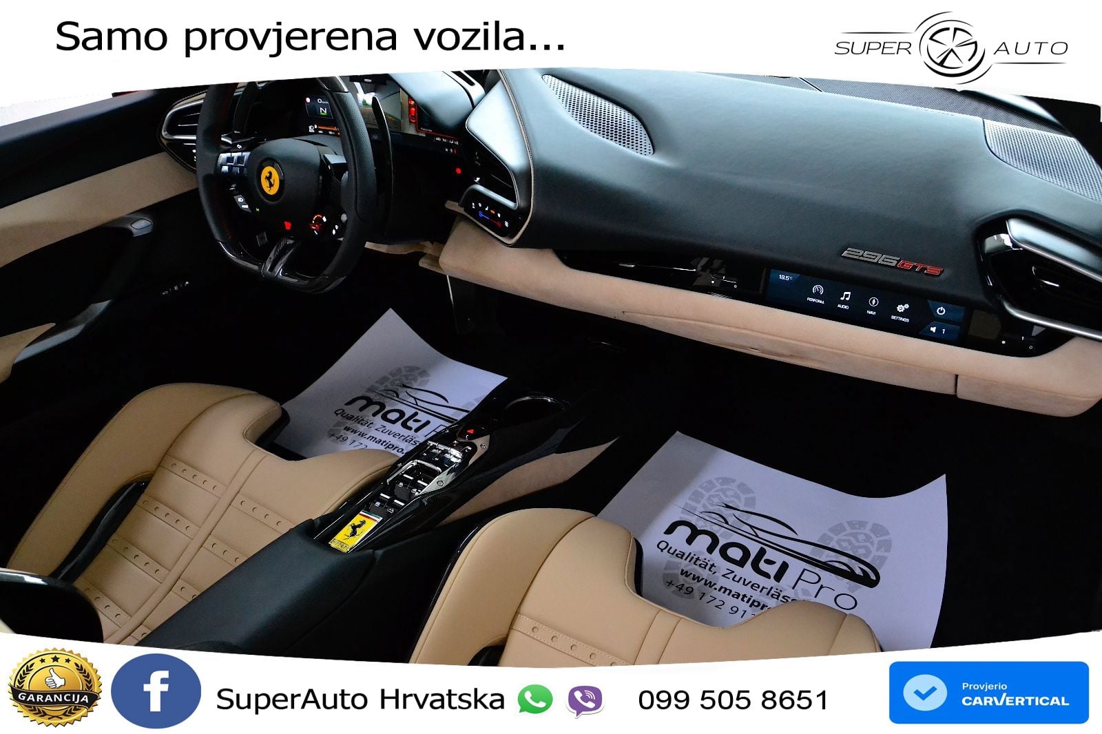 Ferrari 296 GTS 3.0 V6 (830 KS) F1 DCT LED+GR SJED+ACC