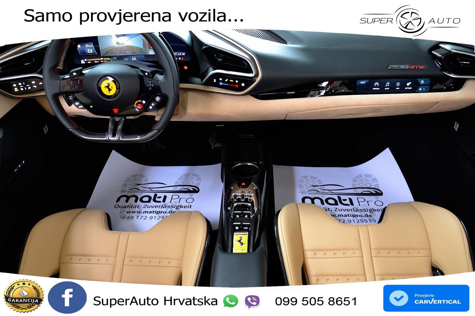 Ferrari 296 GTS 3.0 V6 (830 KS) F1 DCT LED+GR SJED+ACC