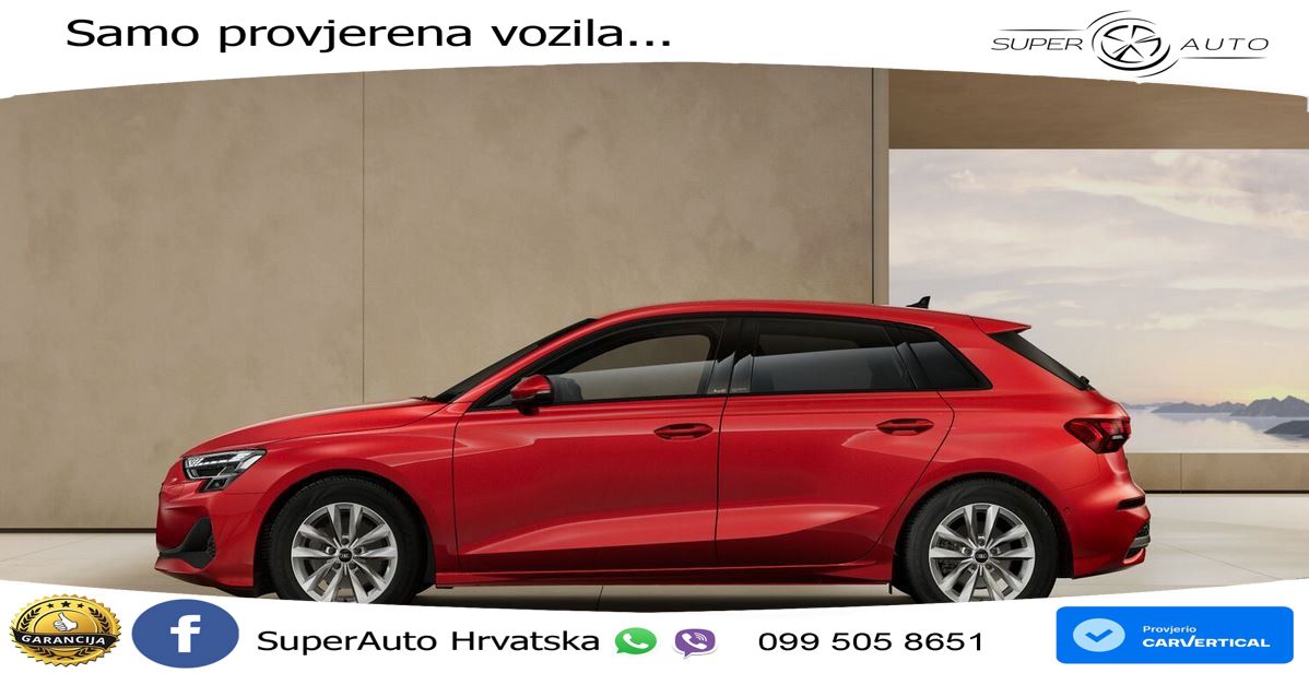 Audi A3 Sportback 30 TFSI (116 KS) Mild Hybrid S tronic LED+GR SJED+ACC
