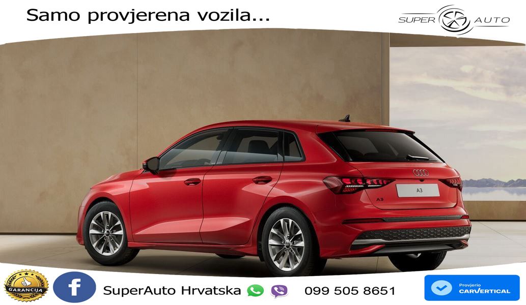 Audi A3 Sportback 30 TFSI (116 KS) Mild Hybrid S tronic LED+GR SJED+ACC
