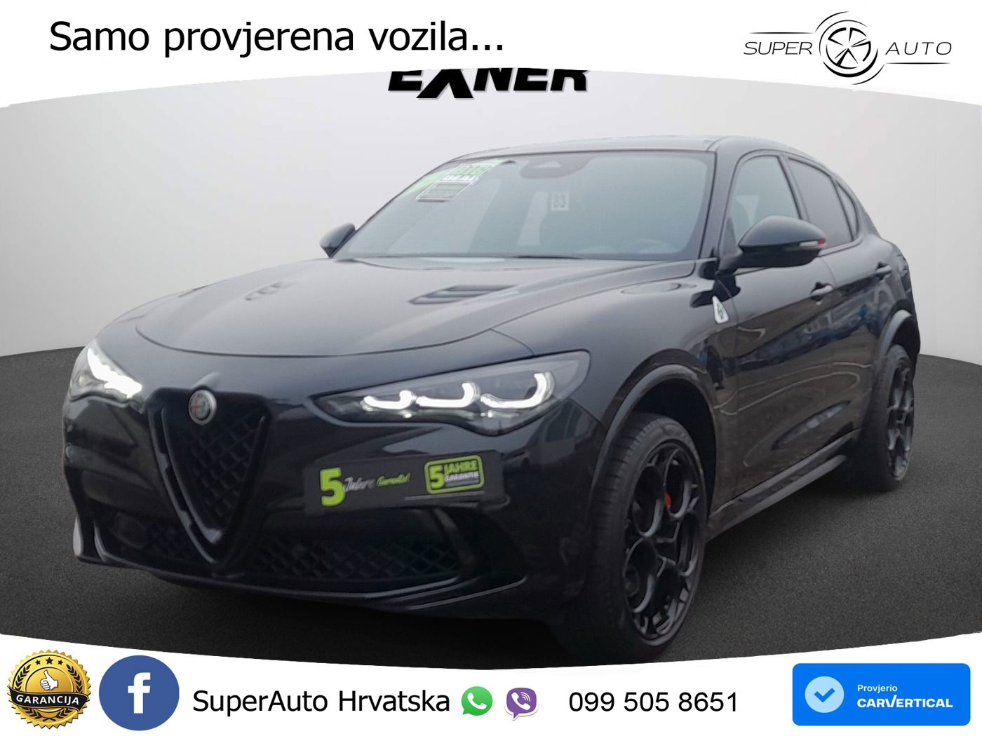 Alfa Romeo Stelvio Quadrifoglio 2.9 V6 Bi-Turbo (520 KS) Q4 Automatic LED+GR SJED+ACC
