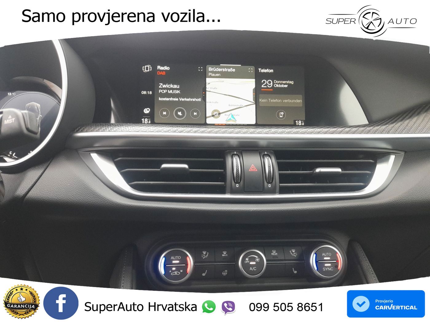 Alfa Romeo Stelvio Quadrifoglio 2.9 V6 Bi-Turbo (520 KS) Q4 Automatic LED+GR SJED+ACC