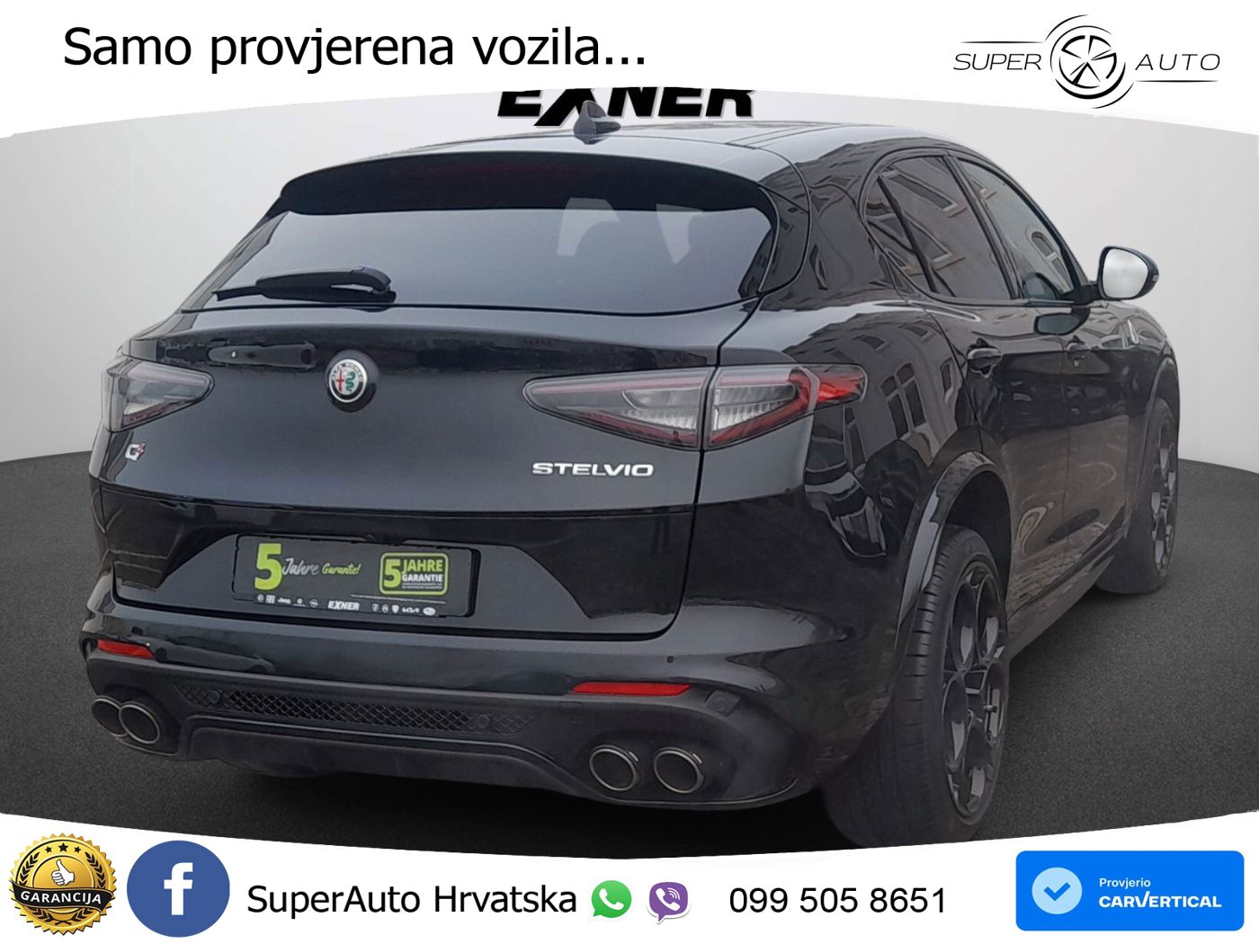 Alfa Romeo Stelvio Quadrifoglio 2.9 V6 Bi-Turbo (520 KS) Q4 Automatic LED+GR SJED+ACC