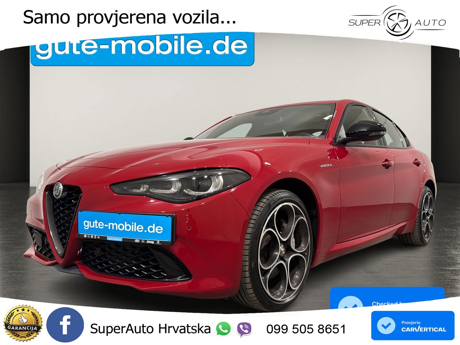 Alfa Romeo Giulia 2.0 Turbo (280 KS) Q4 Automatic LED+GR SJED+ACC