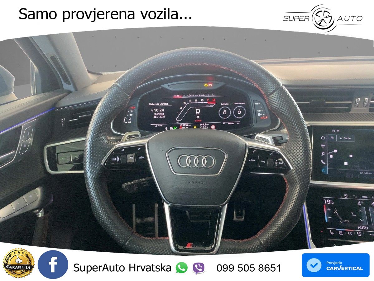 Audi RS6 Avant 4.0 TFSI V8 (600 KS) quattro Tiptronic Kuka ZRAČNI+ACC+GR SJED+KAM+PANO