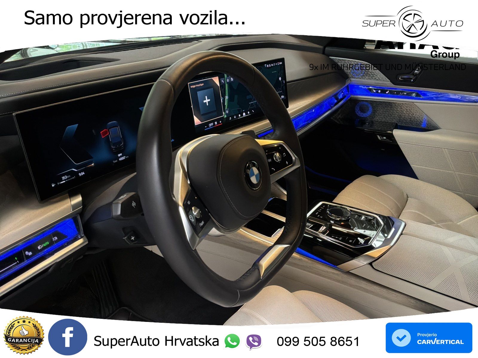 BMW 740d (299 KS) xDrive Steptronic ZRAČNI+ACC+GR SJED+KAM+PANO