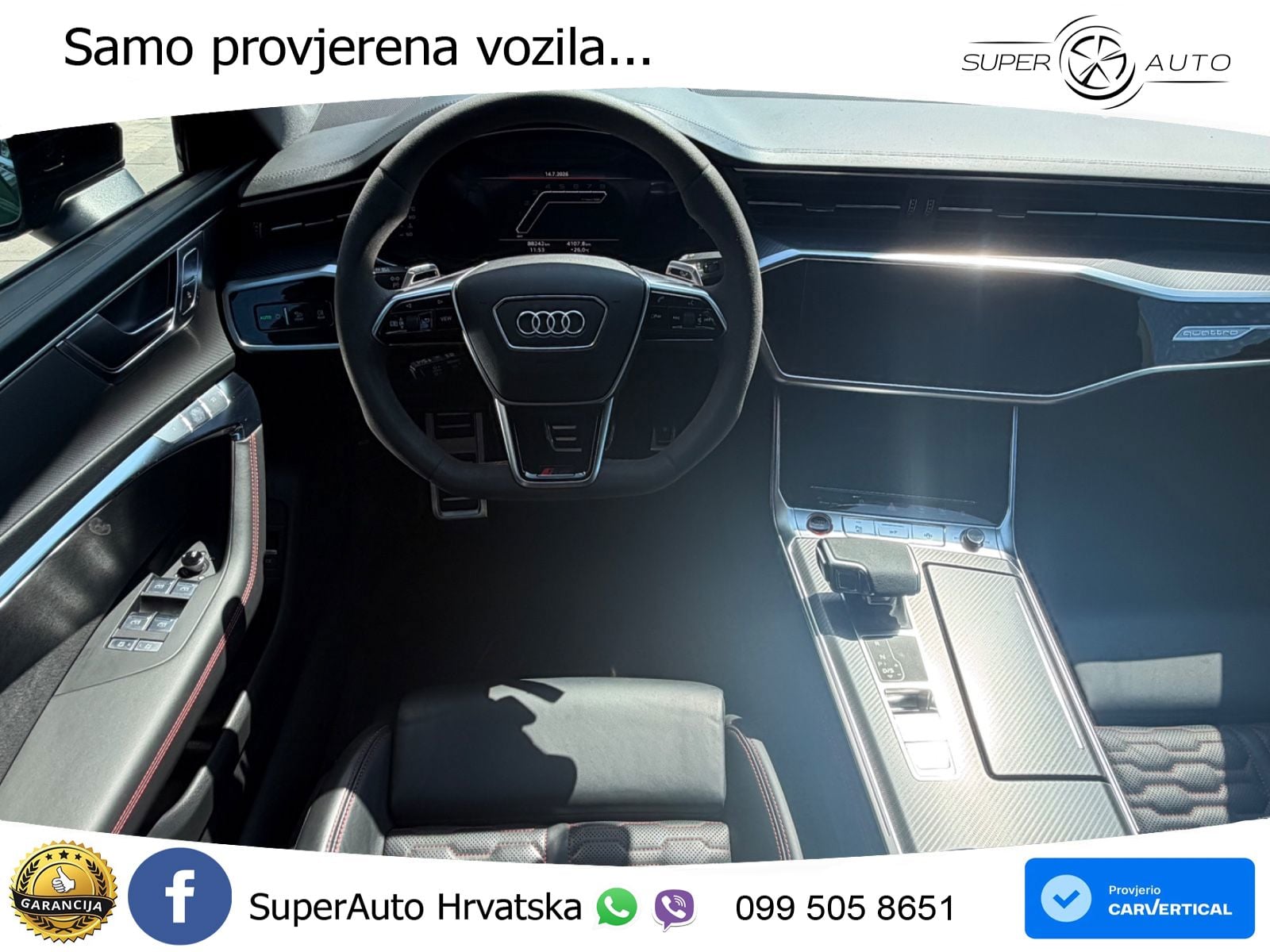 Audi RS7 4.0 TFSI V8 (600 KS) quattro tiptronic ZRAČNI+ACC+GR SJED+KAM