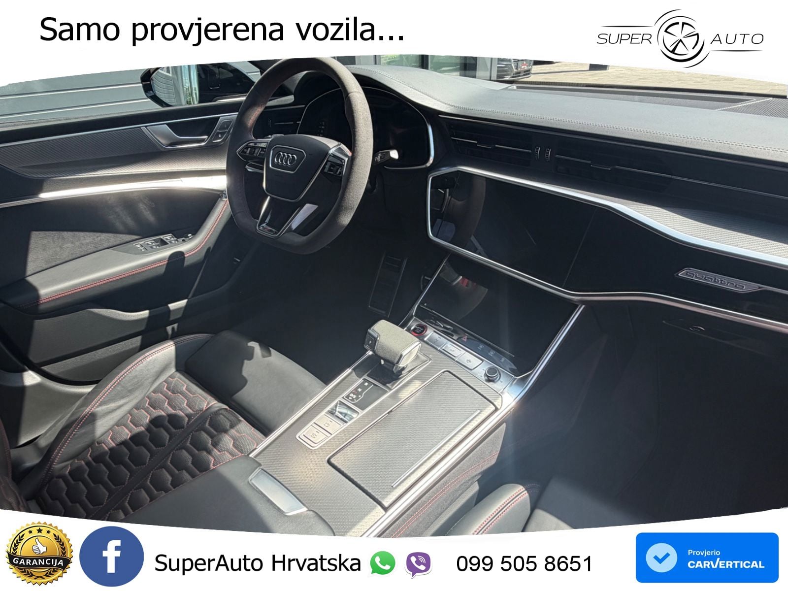 Audi RS7 4.0 TFSI V8 (600 KS) quattro tiptronic ZRAČNI+ACC+GR SJED+KAM