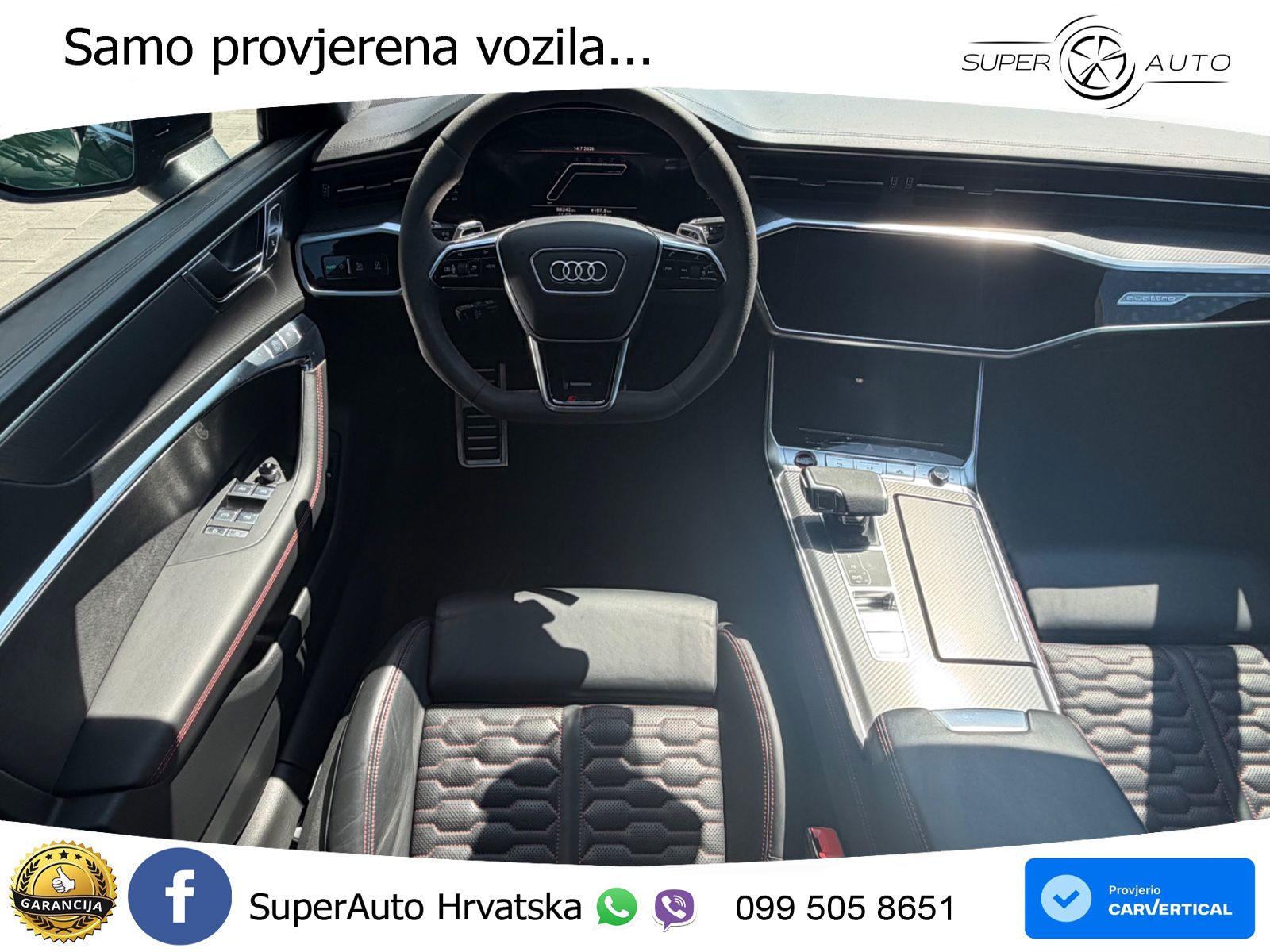 Audi RS7 4.0 TFSI V8 (600 KS) quattro tiptronic ZRAČNI+ACC+GR SJED+KAM