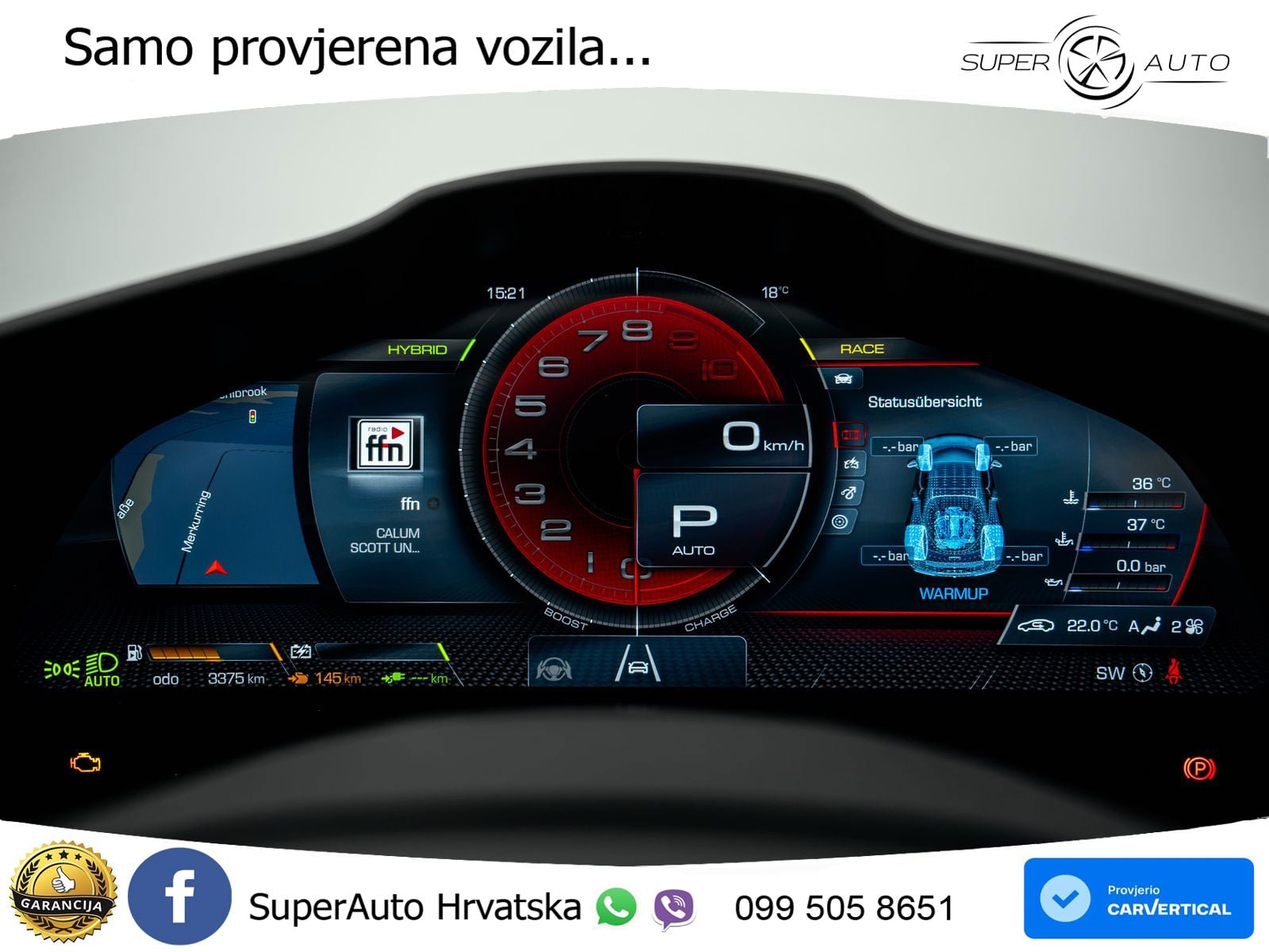 Ferrari 296 GTS 3.0 V6 (830 KS) F1 DCT LED+ACC