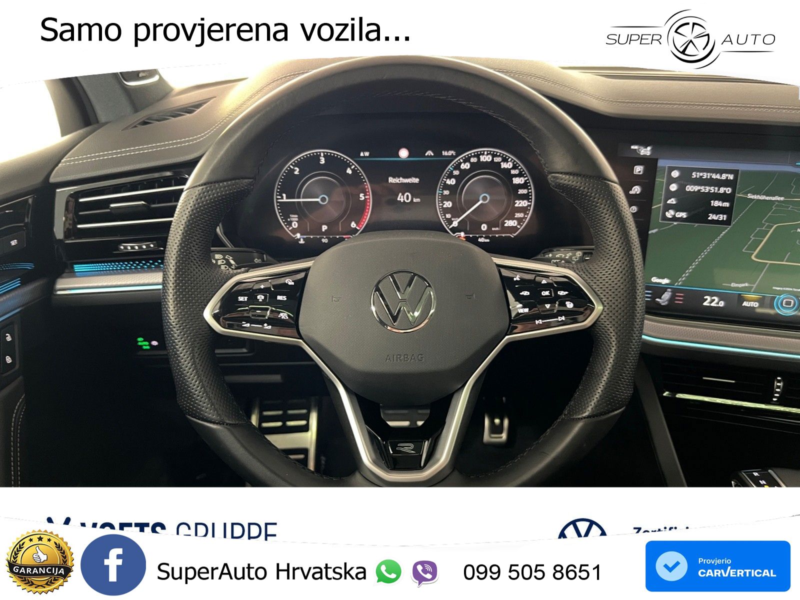 Volkswagen Touareg 3.0 V6 TDI (286 KS) 4MOTION Tiptronic R-Line ZRAČNI+ACC+GR SJED+KAM+PANO